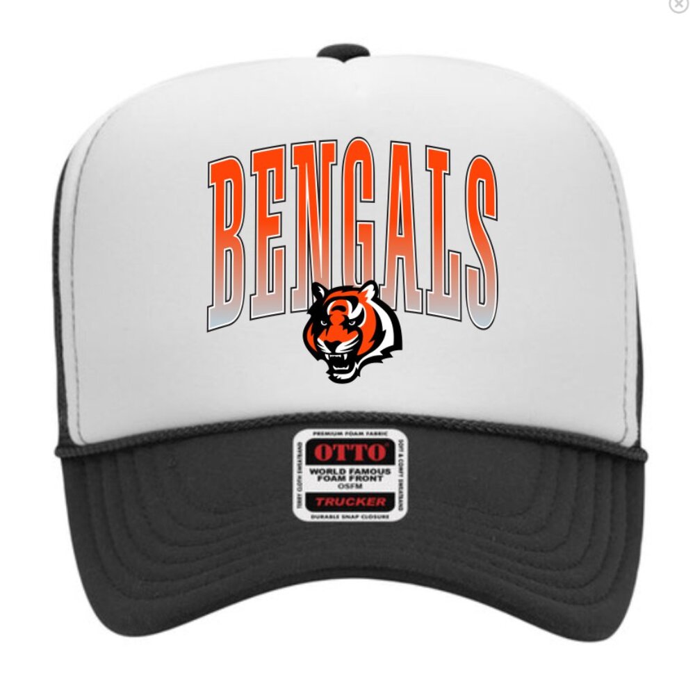 NEW - 2 Pack Cincinnati Bengals Hat - High Profile Trucker Hat